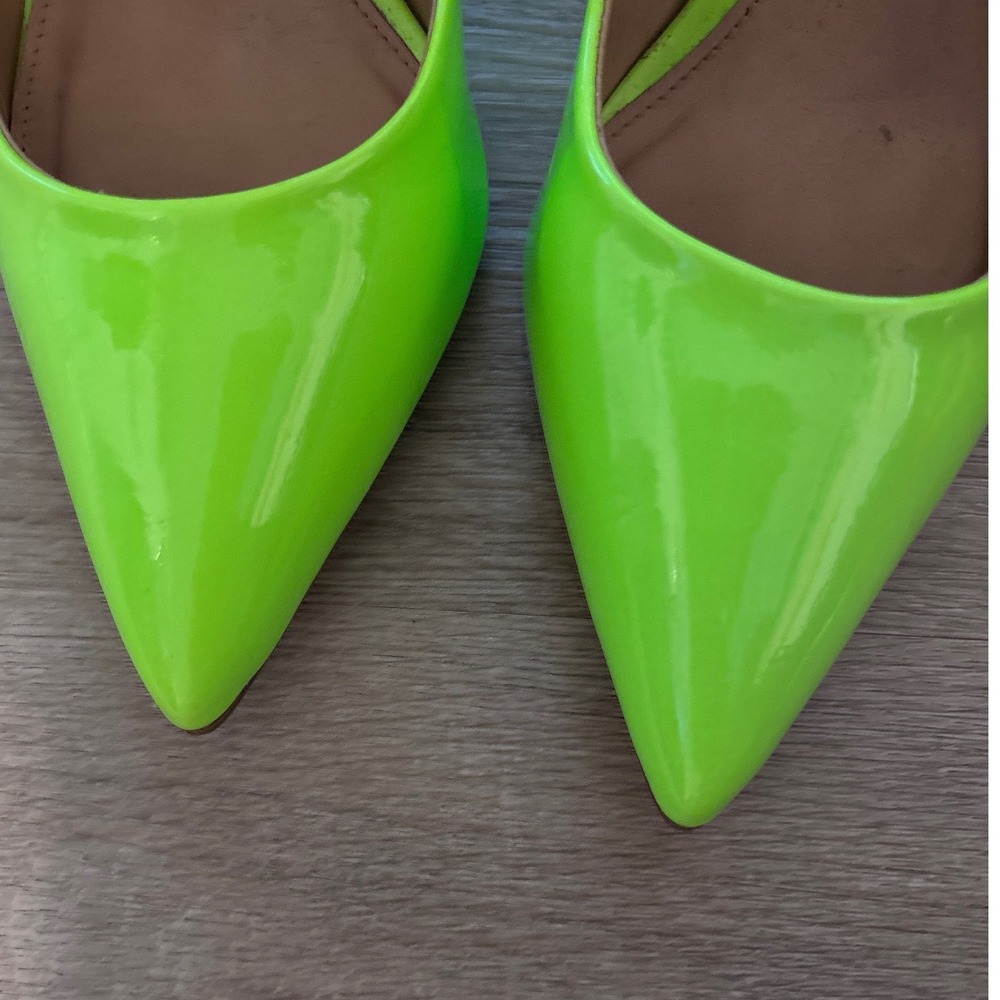 Steve Madden Daisie Neon Lime Green Patent Pointed Toe Stiletto Pumps Heels 8 - Picture 2 of 7